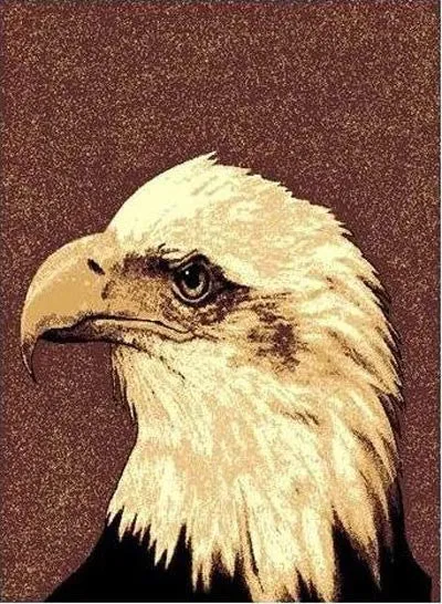 "Eagle Head" Rustic Northwoods Area Rug (5' 1-1/2" x 6' 10")