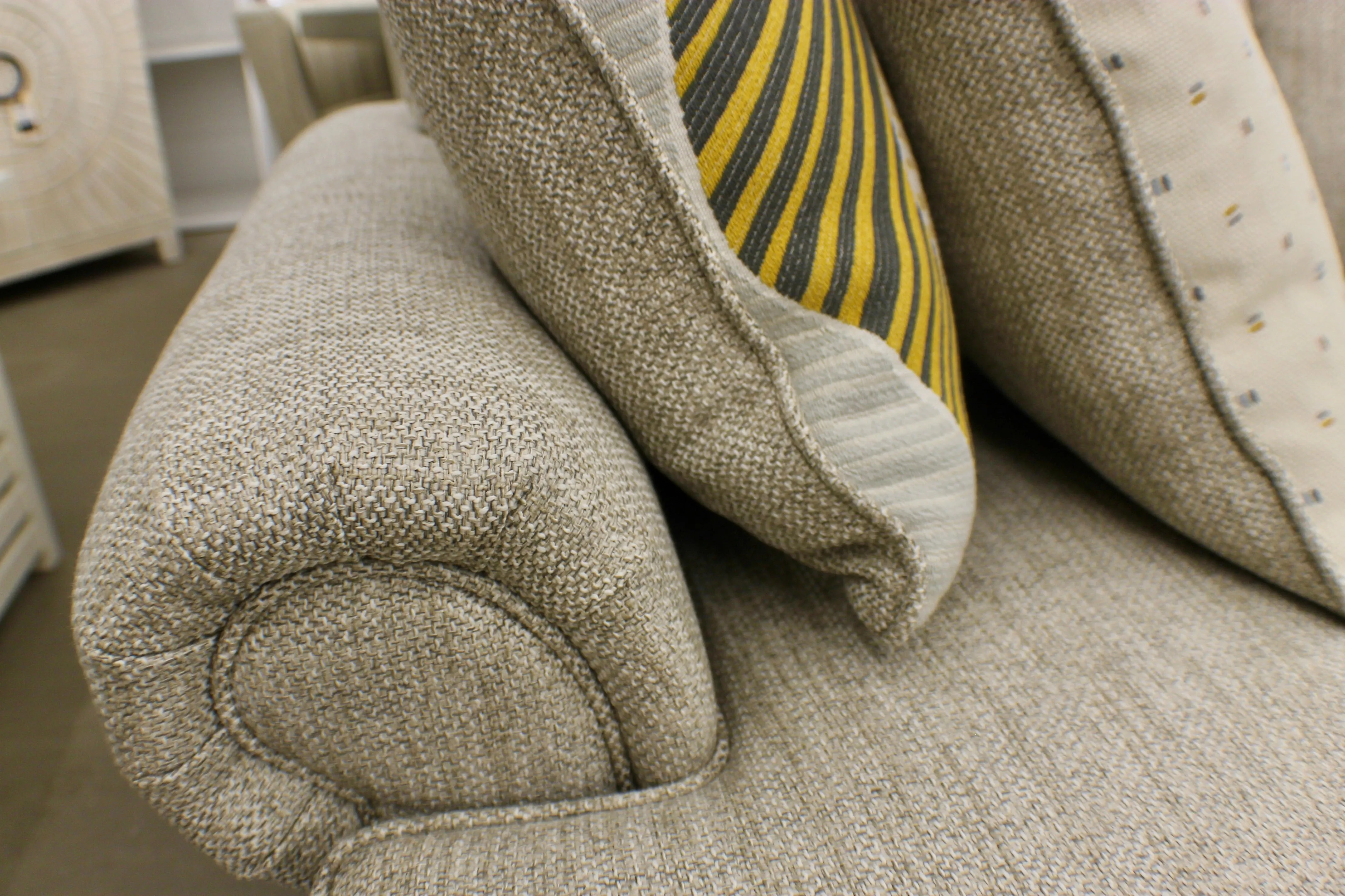 Rolled Arm Tweed 96" Sofa with Performance Fabric