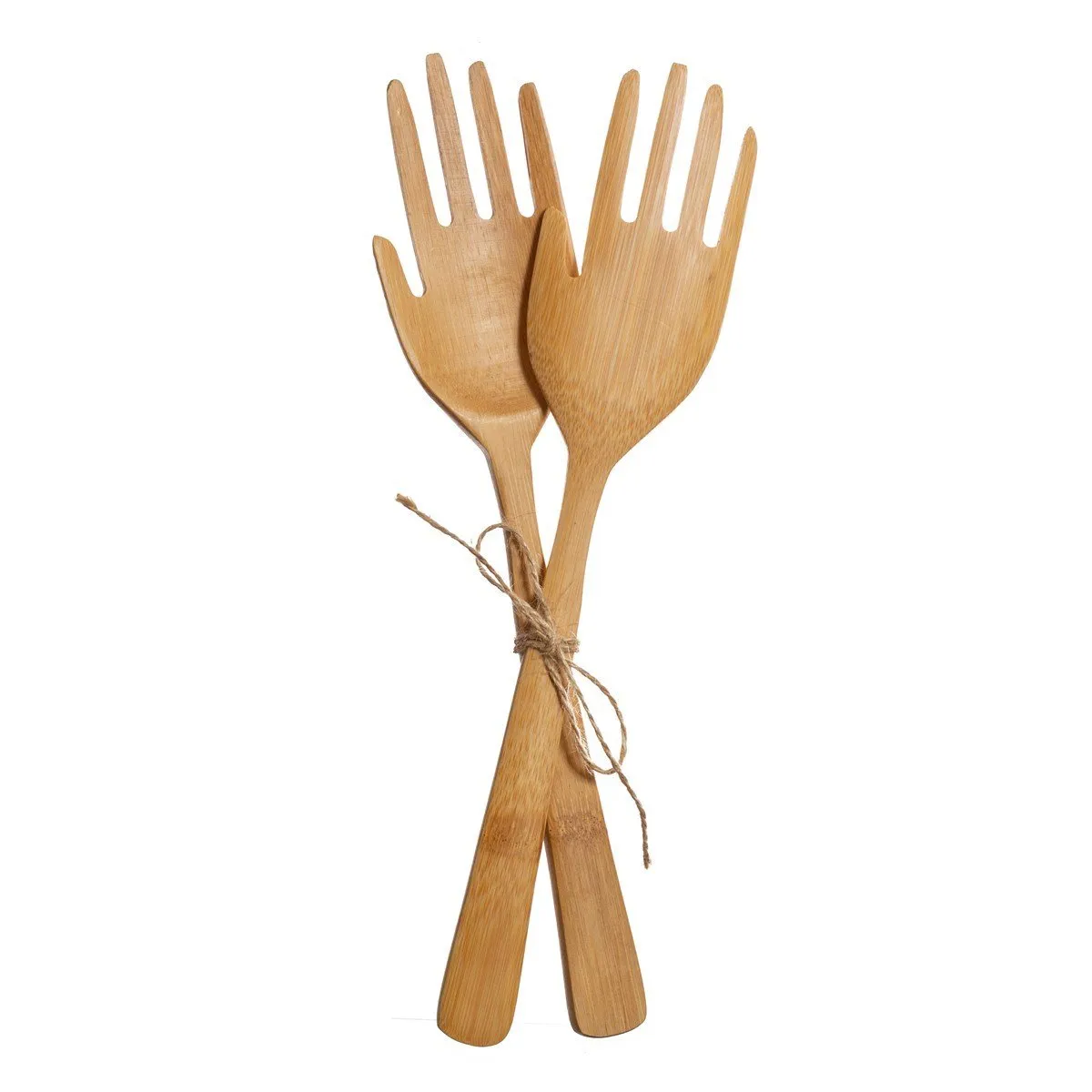 Salad Server Hands Bamboo