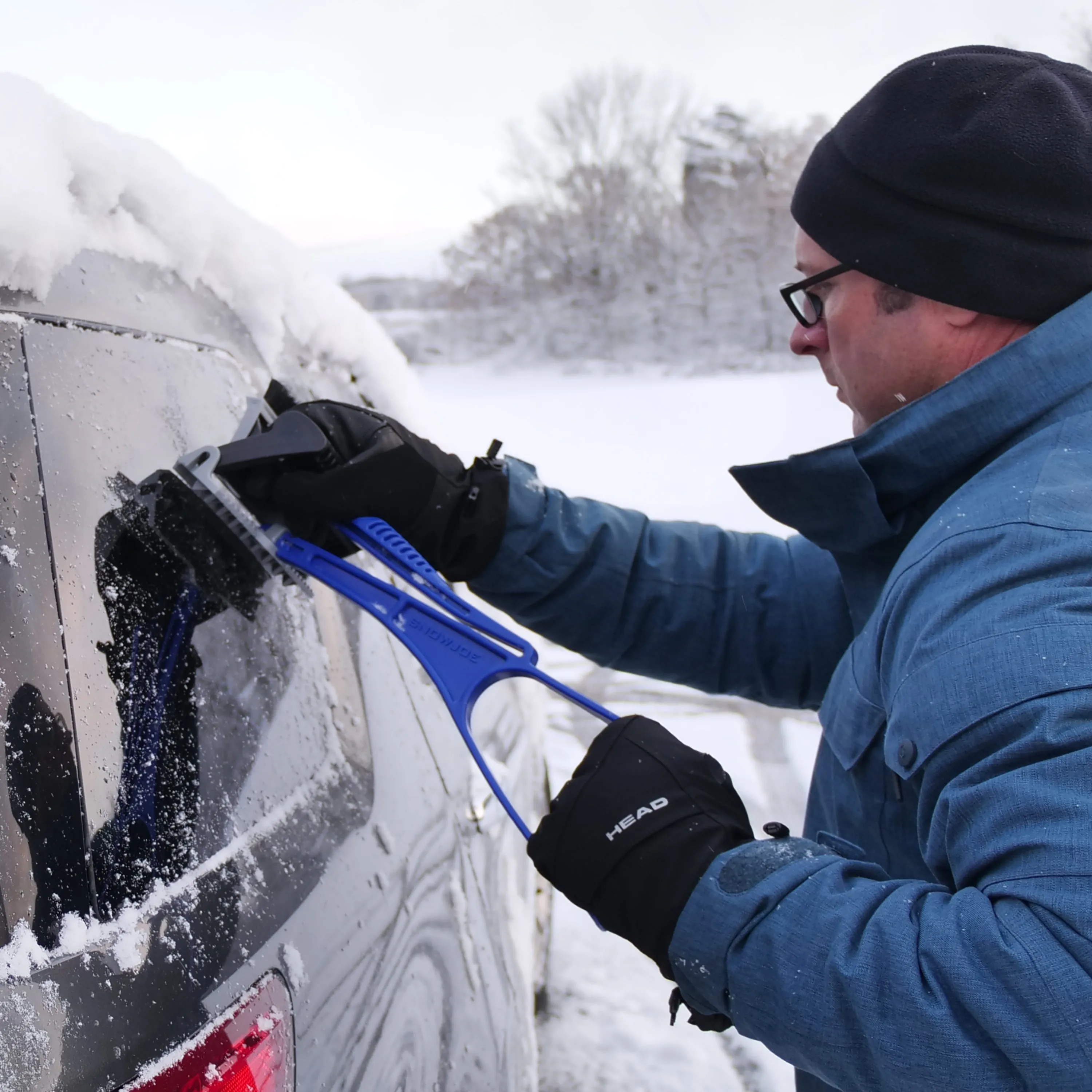 Snow Joe SJEG-DZ-PRO IceDozer Ice & Snow Scraper | Ice Breaking Teeth | Bristle Brush Attachment