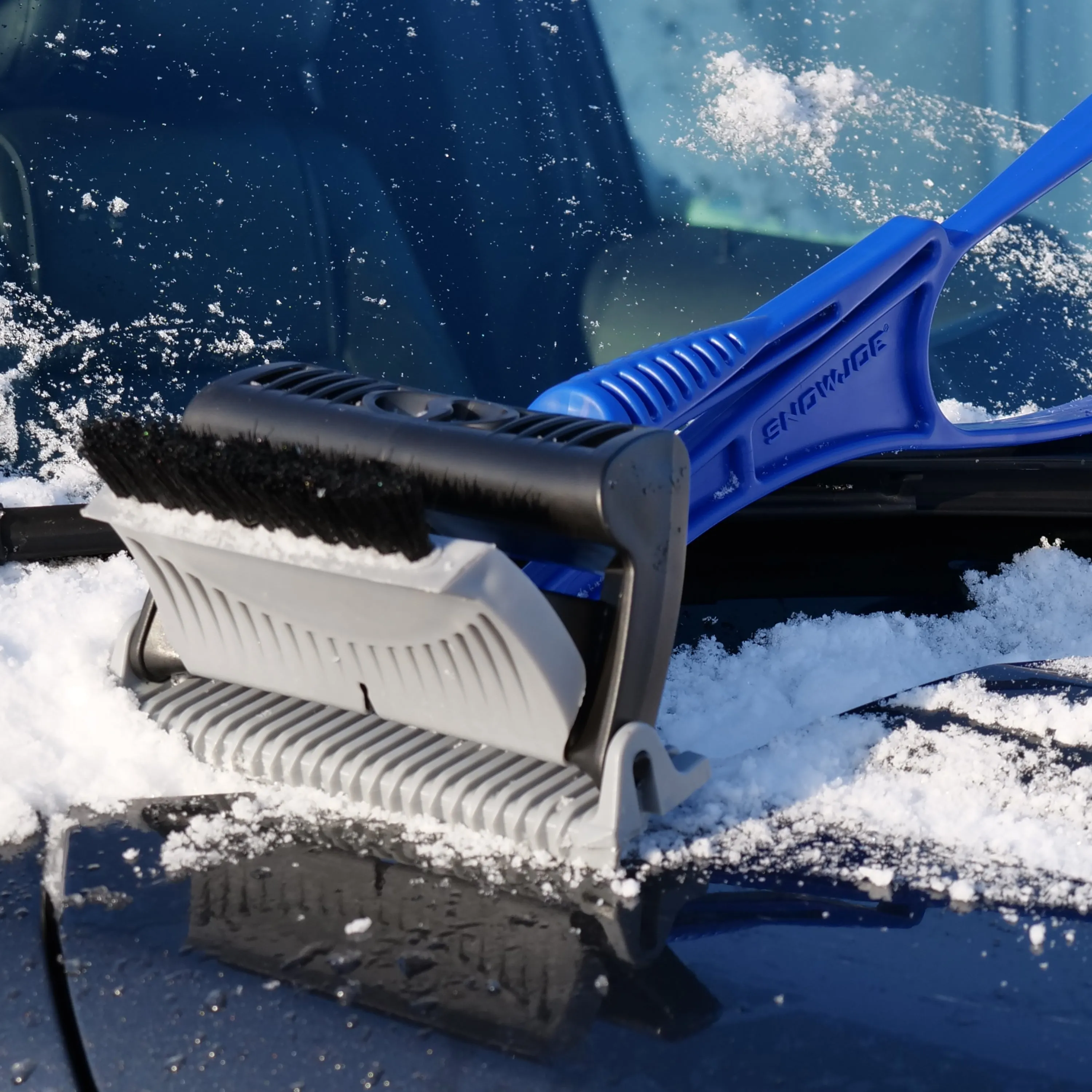 Snow Joe SJEG-DZ-PRO IceDozer Ice & Snow Scraper | Ice Breaking Teeth | Bristle Brush Attachment