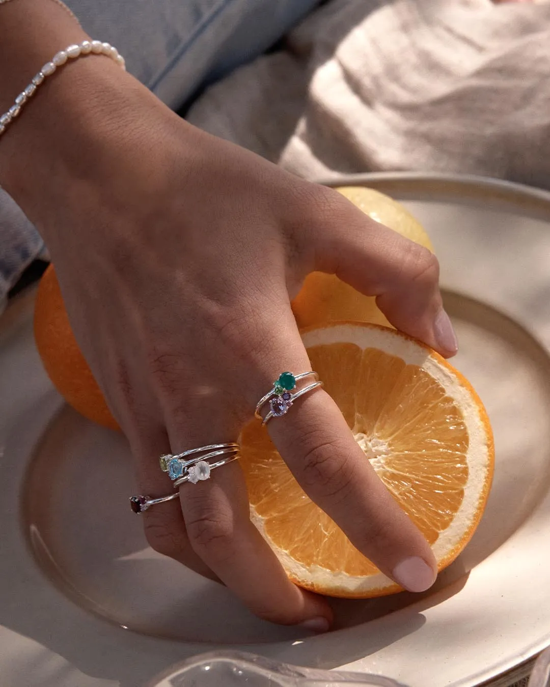 Sterling Silver Kindred Birthstone Ring - June