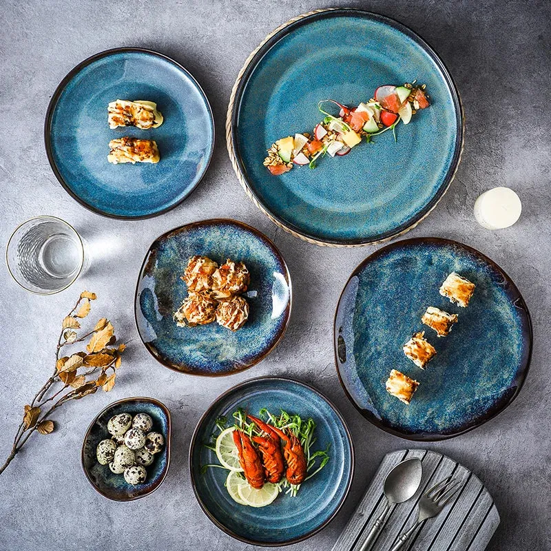 Elegant Kiln-Glazed Ceramic Tableware Set