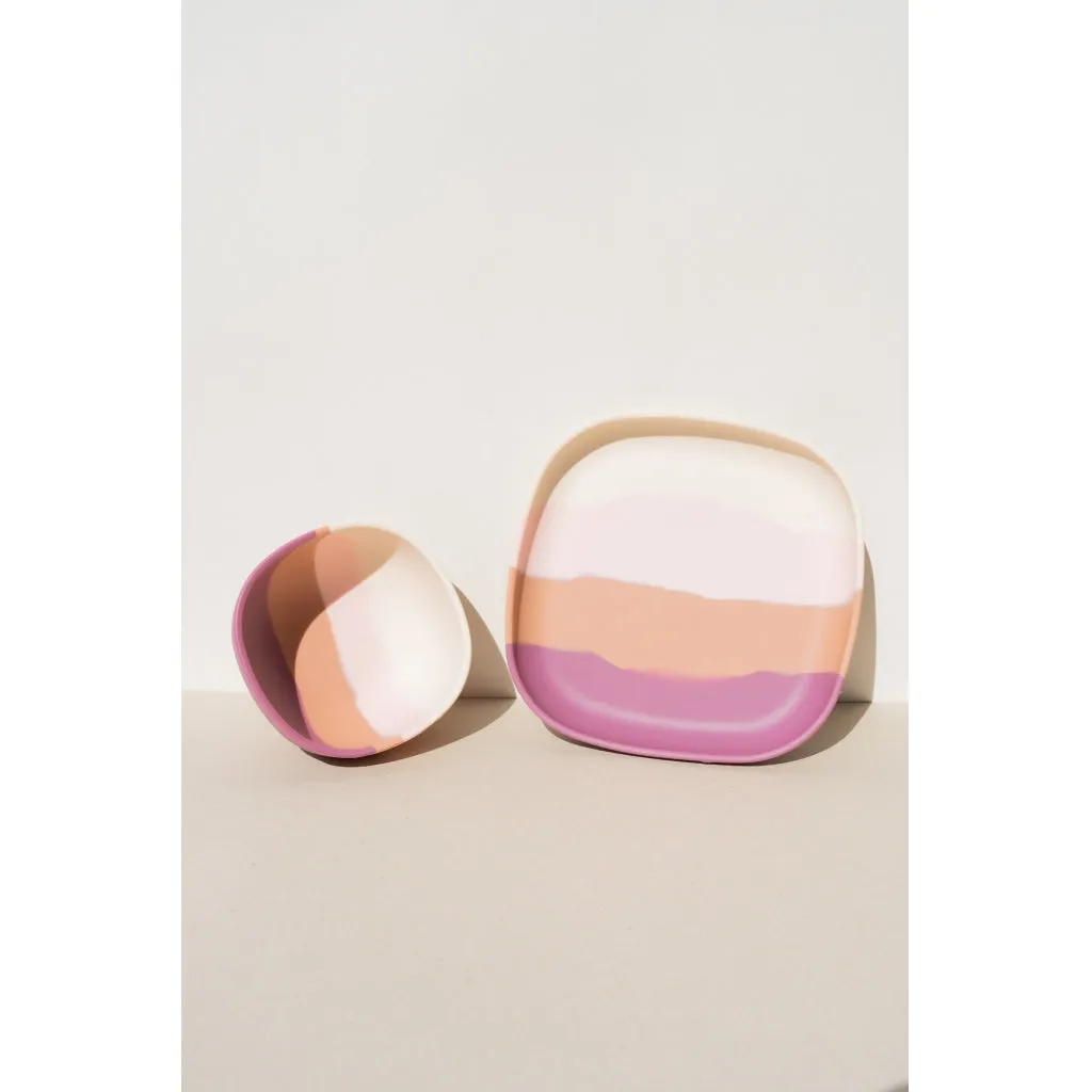 Suction Silicone Plate | Color Splash Collection - Mauve Rose Ombre