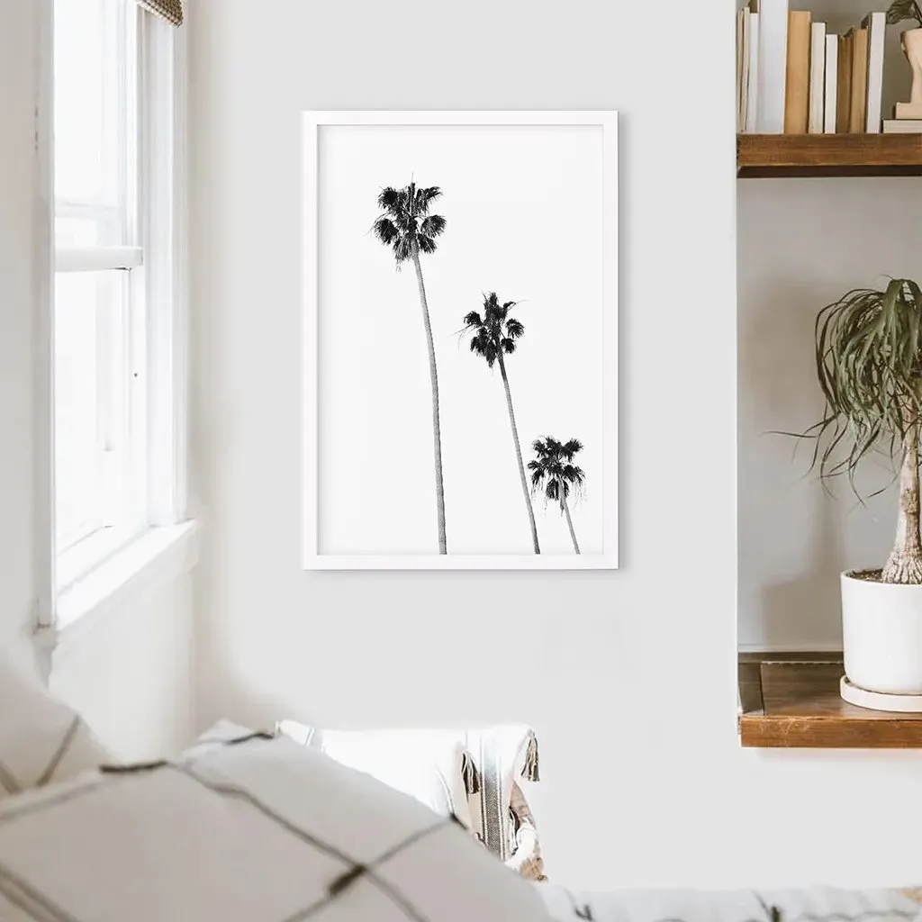 Tropical Black White Palm Trees Wall Decor