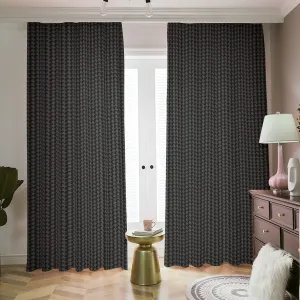 Vampire Art Black and Charcoal Houndstooth Blackout Curtains with Hooks - 2 pieces | 265(gsm)