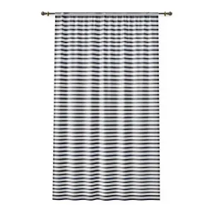 Vampire Art Grunge Goth Black and White Striped Preppy Sheer Window Curtain