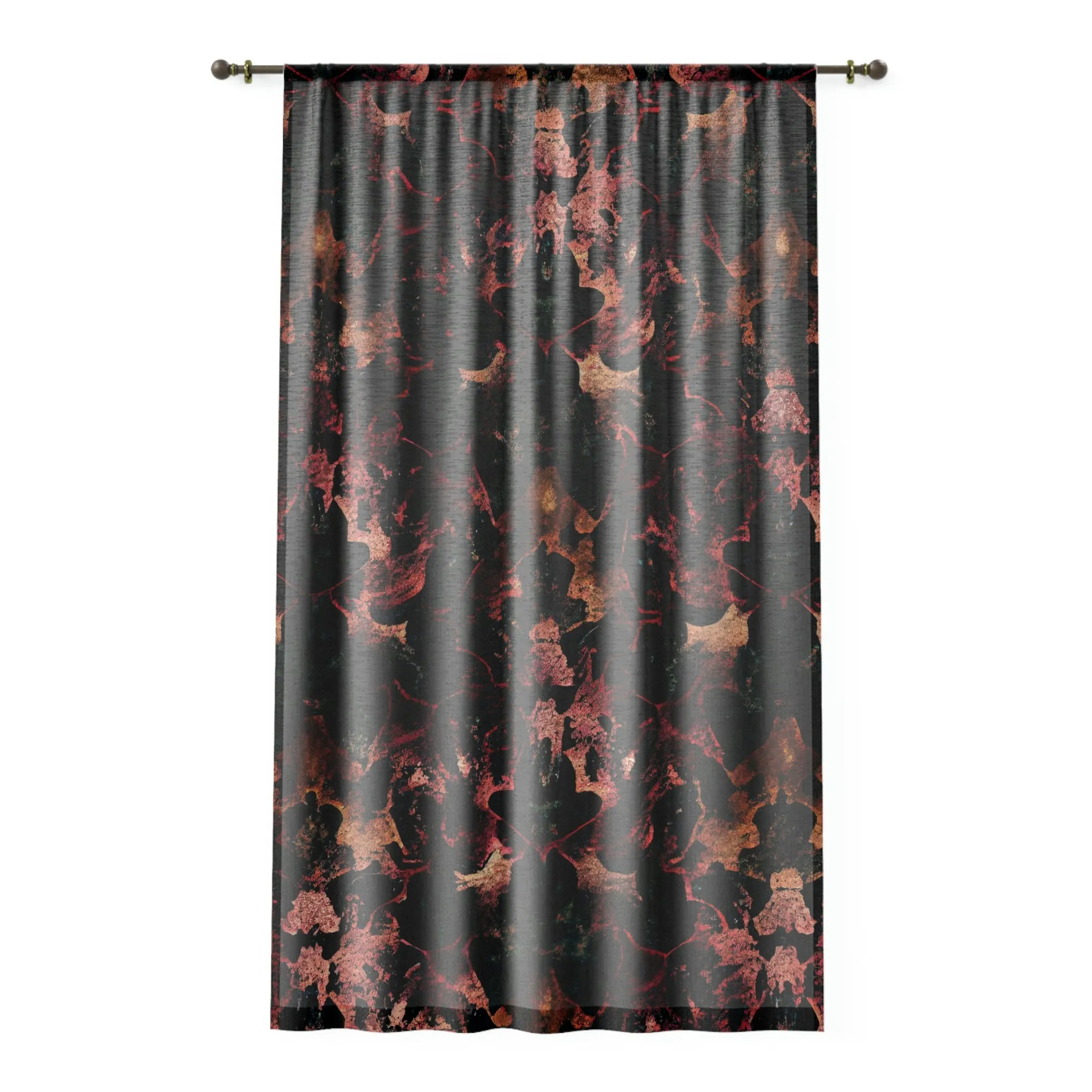 Vampire Art Grunge Window Curtain - Black Damask