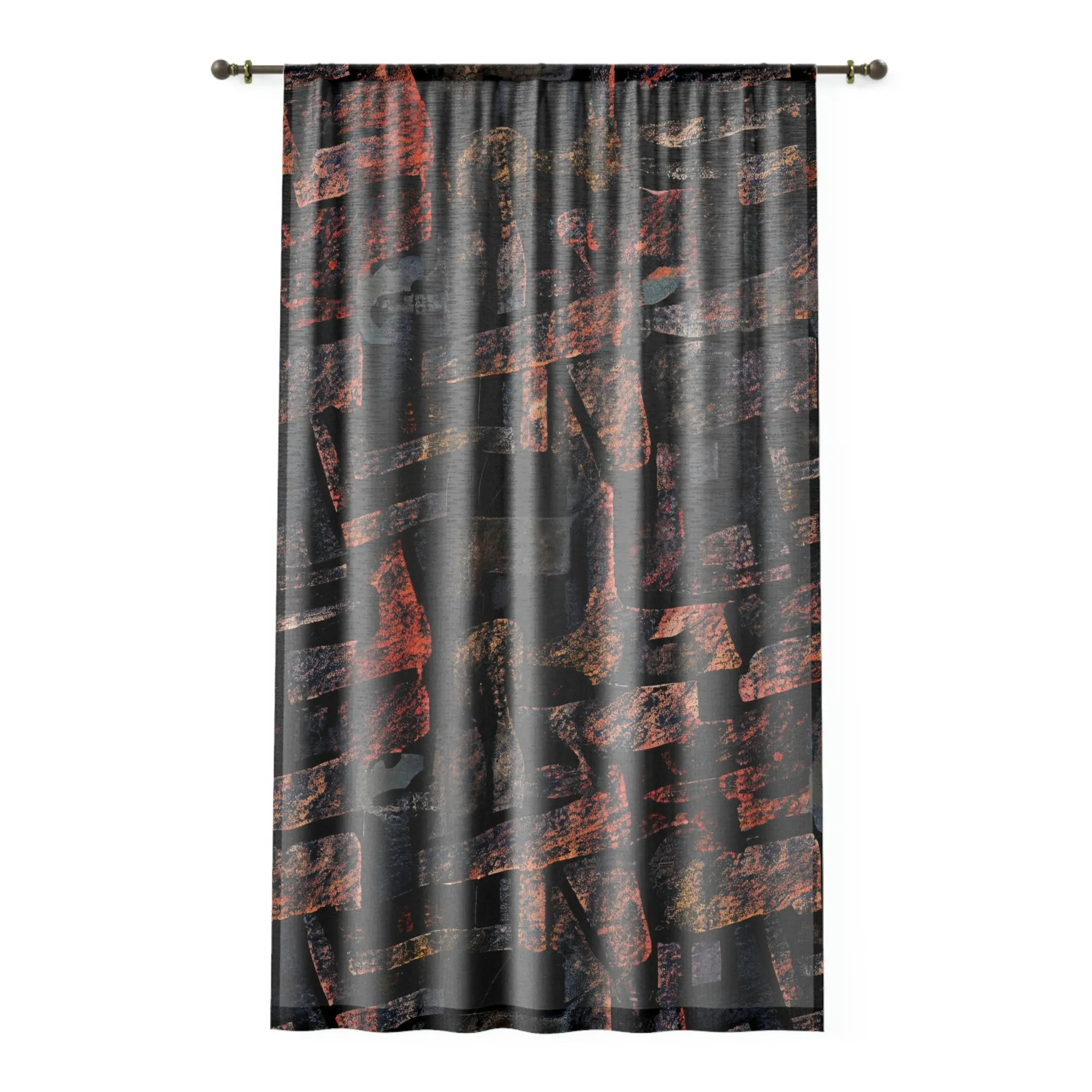 Vampire Art Grunge Window Curtain - Bricks