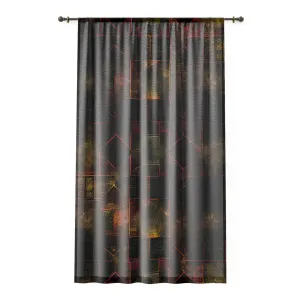 Vampire Art Grunge Window Curtain - Geometric