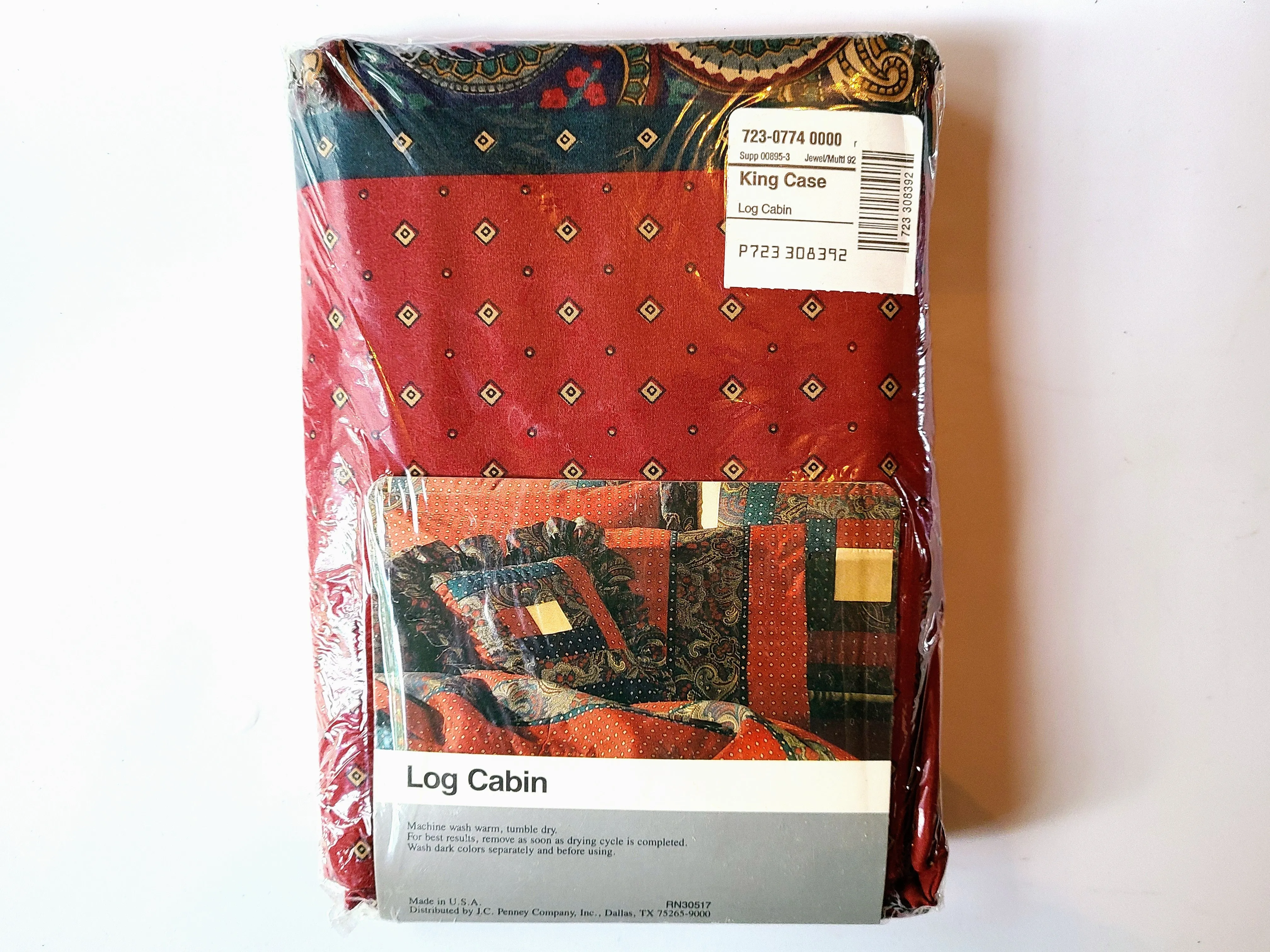 Vintage Bed Sheet Set - Queen - Log Cabin - BDQST398