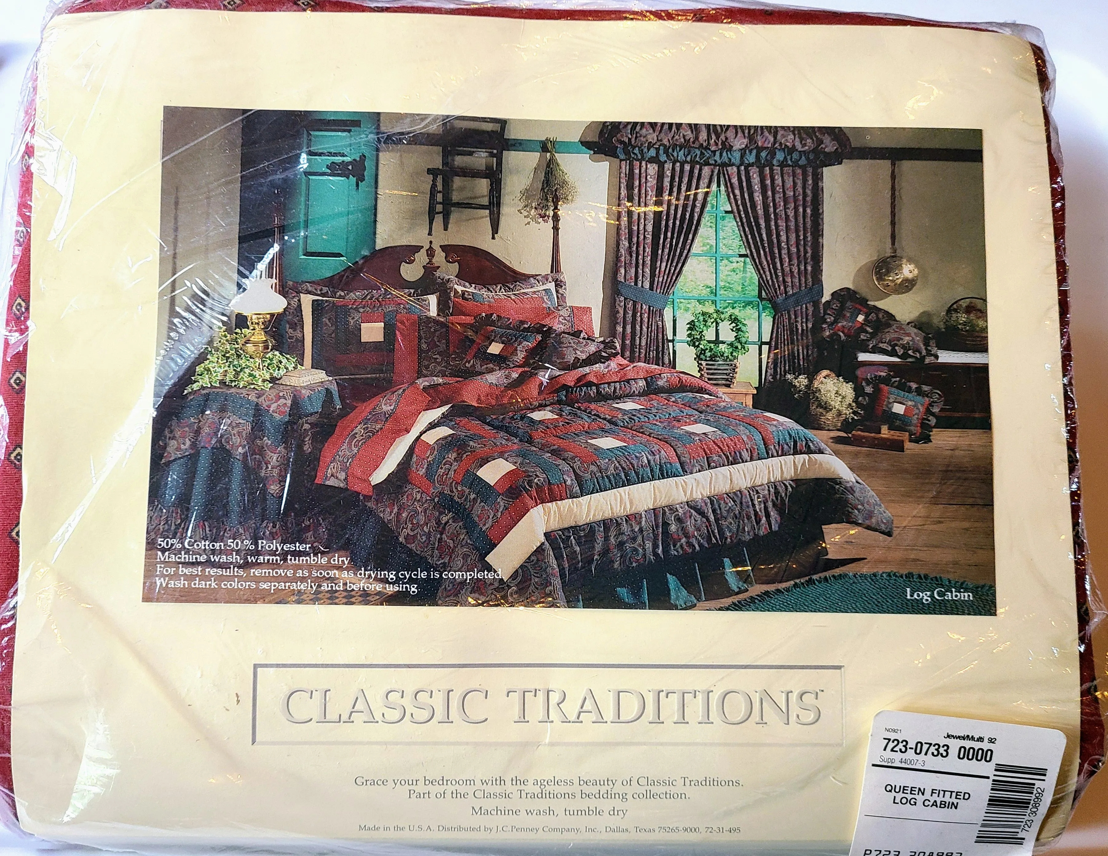 Vintage Bed Sheet Set - Queen - Log Cabin - BDQST398