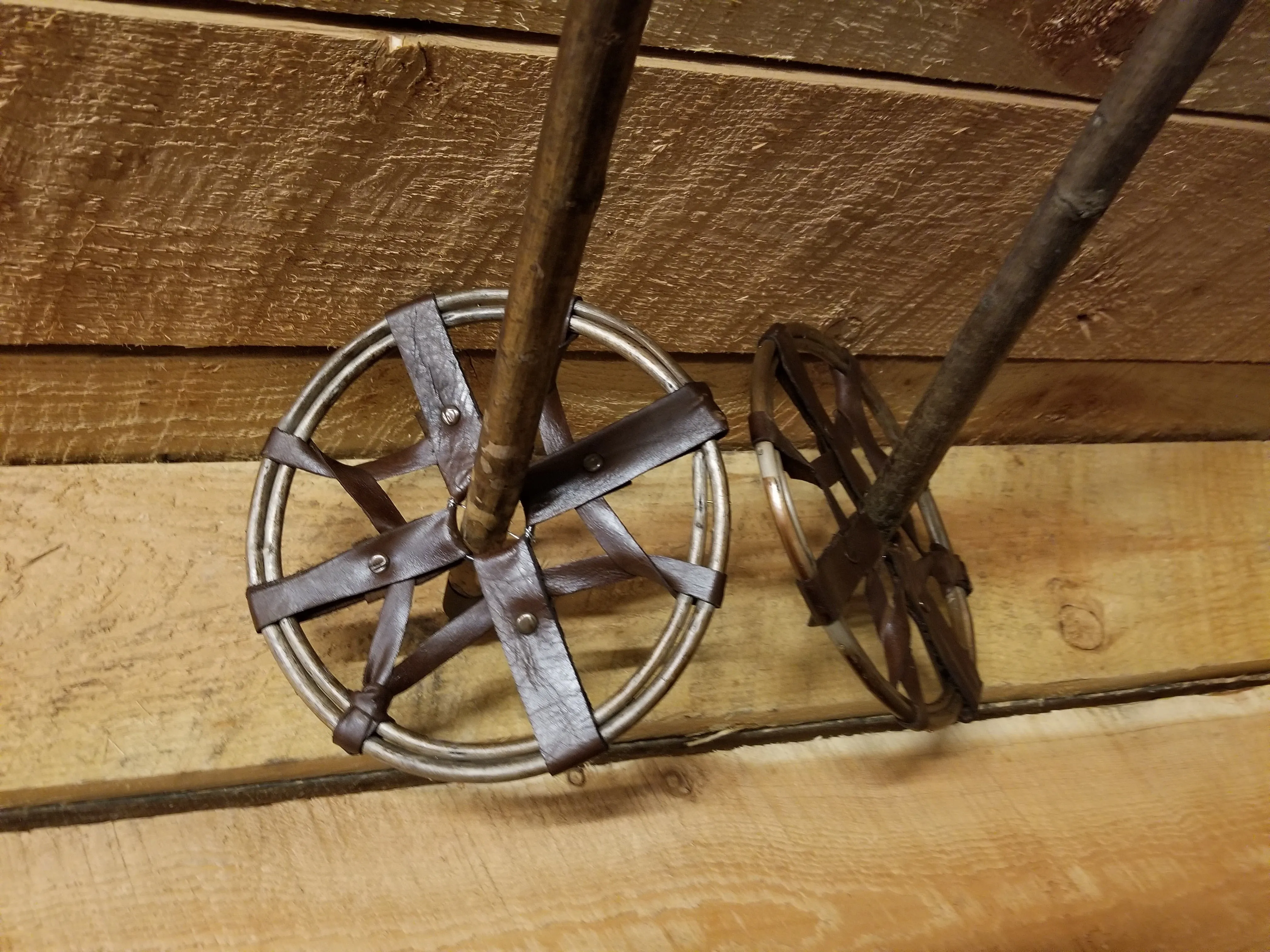 Vintage Ski Poles with double ring baskets