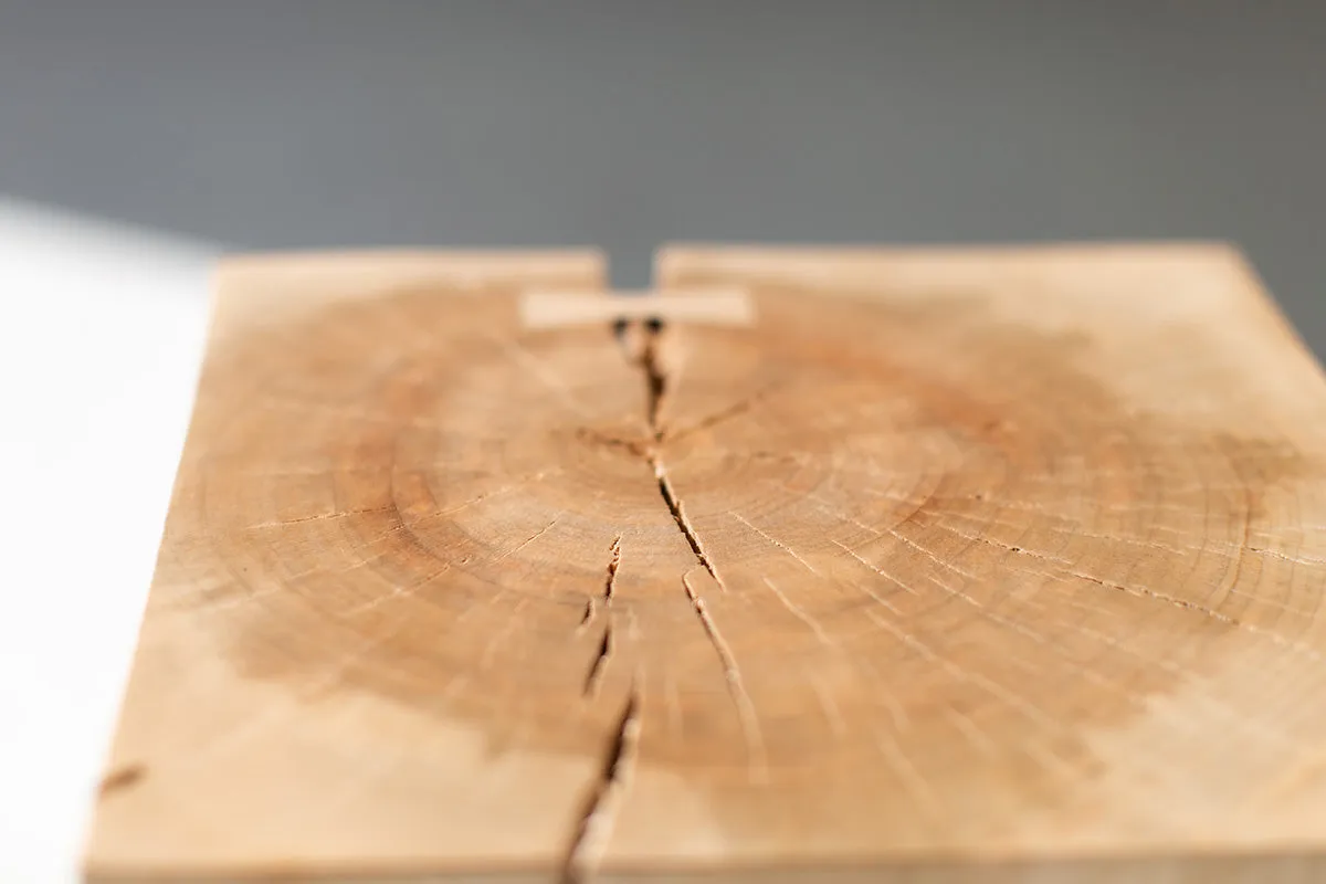 Wood Side Table with Bowties - 1823