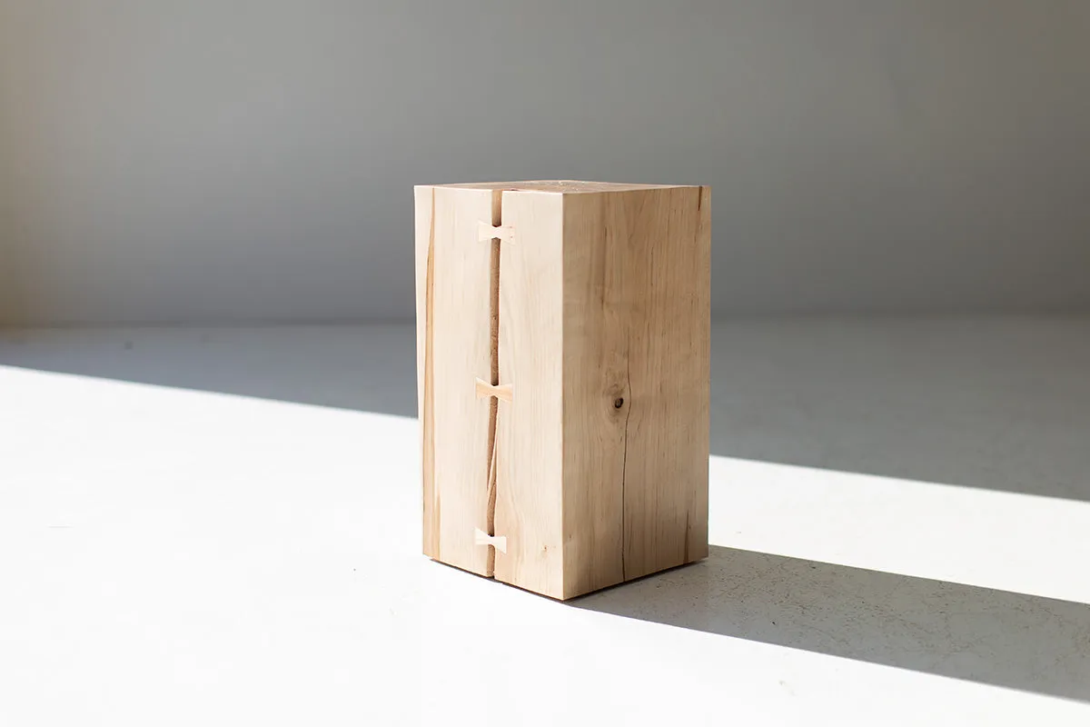 Wood Side Table with Bowties - 1823