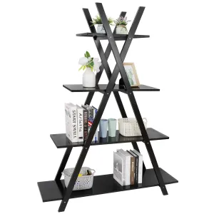 ZENY™ 4-Tier Bookshelf A Frame Bookcase, Home and Office Organizer, Storage and Display Rack