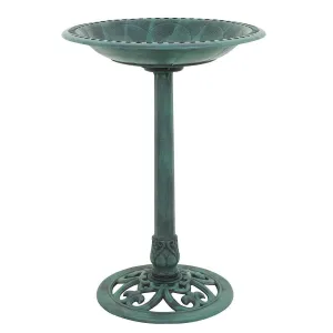 ZENY™ Birdbath 28" Height Outdoor Garden Verdigris Bird Bath Feeder Decor Vintage Yard Art